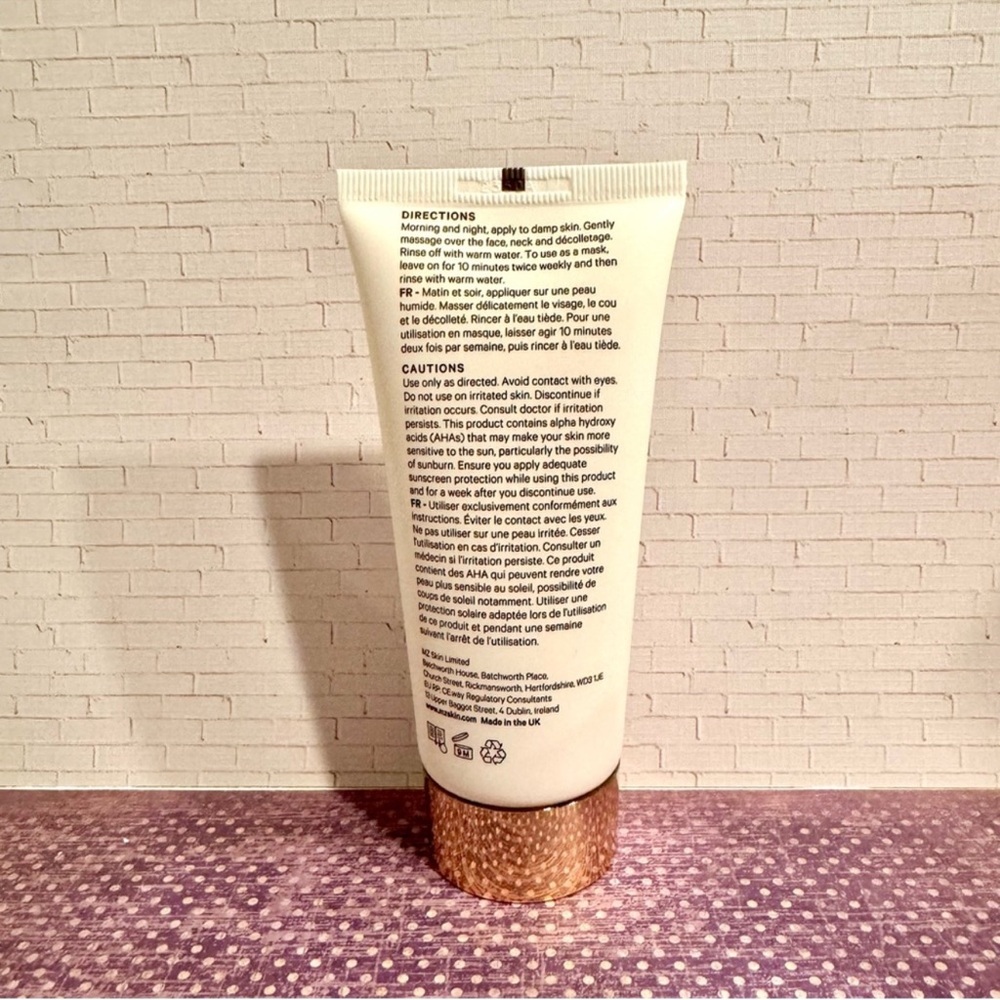 MZ SKIN CLEANSE & CLARIFY DUAL ACTION AHA CLEANSER MASK BRIGHTENING GLOW WRINKLE - Picture 8 of 8